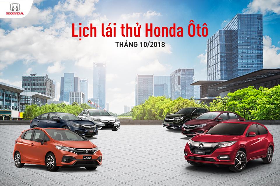 Lái thử và trải nghiệm các dòng xe Honda tháng 10/2018