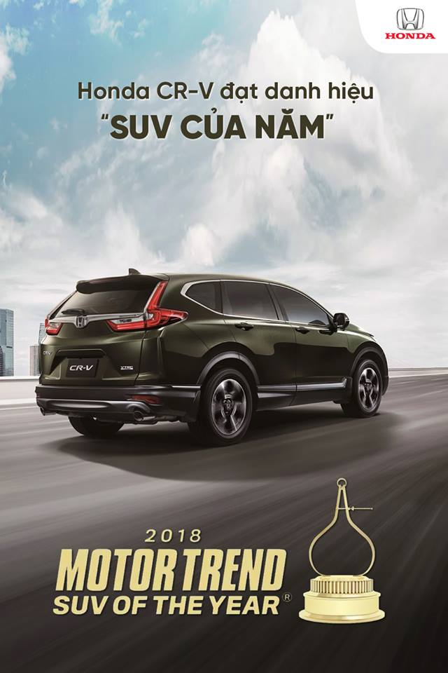 HONDA CR-V GIÀNH GIẢI THƯỞNG “CHIẾC XE SUV CỦA NĂM 2018” CỦA TẠP CHÍ MOTOR TREND